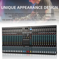 24 Channel DJ Mixer Professional Audio Mixer Console with MP3, Bluetooth, Stage DSP, Professional Engineering Mixer