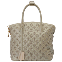 LV M40601 走秀款Monogram LOCK IT細繡線漆皮手袋/手提包(香檳灰)(展示品)