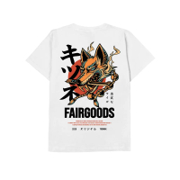 tren panas Kaos - Kitsune - Putih