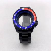 41mm Black NH35 Case Fits Seiko SKX007 SRPD Watch Cases for NH35 4R 7S26 Automatic Movement 28.5mm Dial Man Diving Case Parts