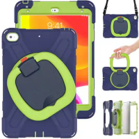 Case for iPad Mini 5 Heavy Duty Shockproof Kids Cover Silicone Tablet Stand Case for iPad Mini 4 with 360 Hand Holder Kickstand