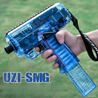 UZI Electric Soft Bullet Toy Gun Automatic Shooting Toy Machine Gun Model Airsoft Launcher Weapons for Men Boy Kid Outdoor Games