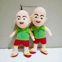 Boneka Sepasang Upin Ipin Costum Hijau Lucu Size 40 Cm/ Upin Ipin