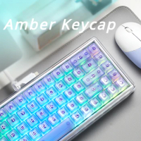 Crystal Jelly Transparent Keycap Amber Keycap PC OSA 99Key Thickened DIY RGB Mechanical Keyboard Spe