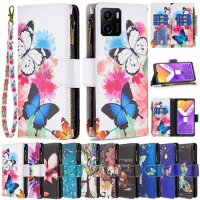 Zipper FIip Wallet Painted Leather Case For vivo Y11 Y12 Y15 Y15s Y17 Y20 Y21 Y21s Y33s Y51 2020 Y51a Y51s V21 V21e 4G V21e 5G