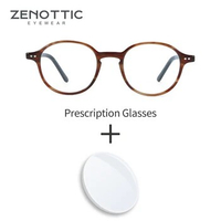 ZENOTTIC Acetate Prescription Eyeglasses Women Men Retro Round Anti-Blue-Ray Photochromic Spectacles Myopia Hyperopia Glasses