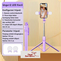 [BIG SALE] TR  165CM Tongsis Tripod lampu LED Gimbal Stabilizer Bluetooth Selfie Tongsis Termurah Un