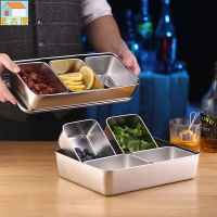 304不鏽鋼長方形帶蓋水果保鮮盒 吧檯調料盒奶茶店調味盒乾果盒