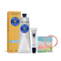 【L’Occitane 歐舒丹】經典乳油木護手嘟唇組送幸運水晶手鏈(-專櫃公司貨)