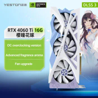 YESTON RTX4060 Ti 16G D6 Video Card rtx 4060Ti 8G Nvidia Gaming GPU 8Pin 128 Bit RTX 4060 Ti placa de vídeo New