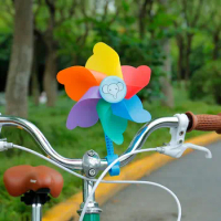 Children Bike Handlebar Flower Colorful Pinwheel Kids Tricycle Scooter Windmill Decoration DIY Install