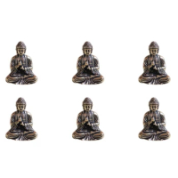 6X Mini Buddha Statue Bronze Buddha Statue Chinese Buddhism Pure Copper Bronze Sakyamuni Buddha Statue