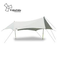 Without Poles!Vidalido Large Space 550*540cm Canopy Outdoor Camping Sunshade Awning Tarp UV Sunscreen Outside Shelter Tour Tent
