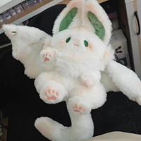 【 蝙蝠兔子】35-55公分蝙蝠大白兔加大碼 毛絨 可愛抱枕 兔子玩偶 大兔子娃娃娃娃 娃衣 蕾絲熊