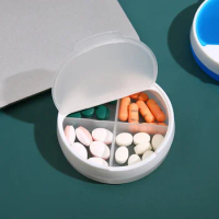4 Grids Mini Pill Case Plastic Travel Medicine Box Cute Small Tablet Pill Storage Organizer Box Holder Container Dispenser Case