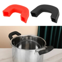 2Pcs For Frying Cast Iron Skillet Pan Non Stick Pot Handle Protectors Pot Handle Cover Silicone Lid Insulation Clips Pot Handle