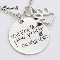 New arried " Dogs leave paw prints on your heart "dog lover Copper necklace &amp;Keychain,charm, Love paws necklace dog Love jewelry