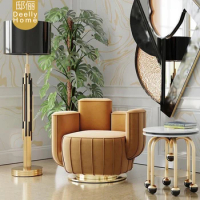 Single Sofa Italian Velvet Light Luxury Personalized Creative Cactus Villa Living Room Design Sense Art Model Room