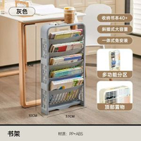 書架可移動學生課檯教室收納架落地式多層夾縫置物架大容量書立架