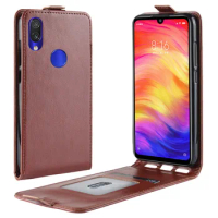 M1901F7G Case for Xiaomi Redmi Note 7 (6.30inch) Cover Down Open Style Flip Leather Cases Card Slot Black Red Mi Note7
