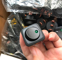 DC12V 25A 汽車改裝翹板開關按鈕帶指示燈方形ON-OFF通用小開關