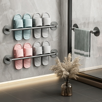 浴室 拖鞋架 壁掛式 免打孔 衛生間 墻壁鞋子 收納 置物架 瀝水架