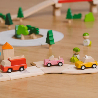 【Plantoys】泰國 木頭玩具 都市小車組(木製車)