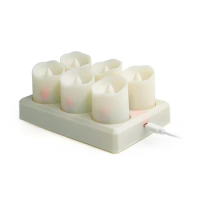 6 Pcs LED Candles With USB Charging Flameless Flicker Rechargeable Candles Timer Remote Control Party Home Decoration Tea Light