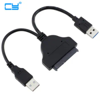 NEW USB 3.0 To 2.5 Inch HDD SATA Hard Drive Cable With USB Power Adapter For SATA3.0 SSD&amp;HDD 15cm