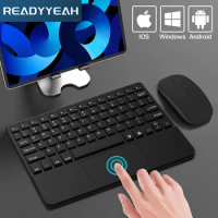 Wireless Keyboard With Touchpad For Android iOS Windows For iPad Pro Mini Air Rechargeable Ultra-Thin Bluetooth Keyboard Devices