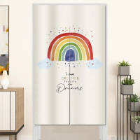 【BonBon naturel】彩虹心願-加厚穿桿式長門簾/裝飾簾-88cm*150cm(門簾/風水簾/長門簾/免打孔穿桿門簾)