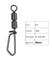 Double Snap T-Shape High Speed Rolling Swivel / Kili-Kili High Speed Tshape rolling swivel #12 (20bi