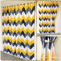 Gorden Smokring Motif Minimalis Zigzag Zig Zag Kuning Putih Abu Baru