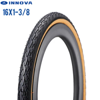 INNOVA 16Inch 16x1-3/8 37-349 folding bicycle tire MTB road bike tires city commuter tyre inner tube yellow side 50-85 PSI