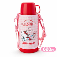 小禮堂 Hello Kitty 彈蓋不鏽鋼保溫瓶附水壺袋《粉.糖果罐》620ml.水壺.水瓶