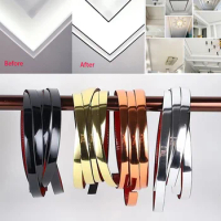 5M Mirror Tape Self-Adhesive Wall Sticker PVC Tile Gap For Ceiling Background Decoration Furniture Edge Sealing Strip Line Decal