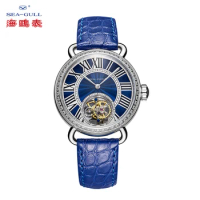 Seagull watch ladies tourbillon mechanical watch manual tourbillon hollow mechanical watch high-end Chinese watch 718.91.6034L