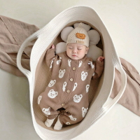 【花田小窩】嬰兒床 寶寶床 嬰兒外出便攜提籃韓寶寶手提搖籃新生兒嬰兒床躺睡可折疊睡籃