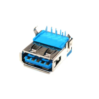100PCS, USB3.0 FEMALE CONNECTOR SOCKETS, BLUE, High-Speed Transmission, 90 Degrees, DIP, 2-row (5pin+4pin) USB3.0 AF90