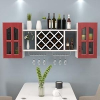 酒架紅酒架創意牆上置物架酒櫃壁掛式簡約客廳吊櫃菱形酒格子牆壁裝飾