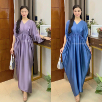 meganshoping - Tiara Kaftan Dress Maxi Gamis Kondangan Fashion Lebaran Wanita