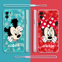 Disney Mickey Minnie Mouse Phone Case For Samsung A53 A50 A12 A52 A52S A51 A72 A73 A32 A22 A20 A30 A21S 4G 5G with Hand Strap
