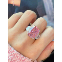 Vintage New Radiant Cut Sparkling Zircon Open Ring Internet Celebrity Simple Elegant Water Drop Inde