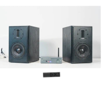 Samtonic 5.25inch Carbon Fiber HiFi Bookshelf Speaker Stereo Wooden Bookshelf Speaker For Home Audio with amplifier kit set