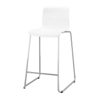 GLENN 吧台椅, 白色/鍍鉻