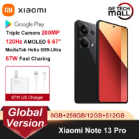 Global Version Xiaomi Redmi Note 13 Pro 4G 200MP OIS Camera Smartphone 120Hz AMOLED 67W Helio G99 Ultra 5 NFC