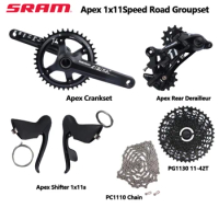 SRAM Apex 1x11S Group 172.5MM 40T Crankset PC1110 Chain PG1130 11-42T Cassette Apex Mechanical Gravel Bike Shifter Road Bike Set