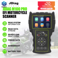 JDiag M100 Pro EFI Motorcycle for KTM Yamaha Suzuki BMW Kawasaki OBD 2 OBD2 Scanner Diagnostic Tool Moto Scan Fault Code Reader
