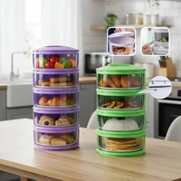 SK-C418 Penutup Makanan Hangat Anti Debu Tudung Saji Susun Bertingkat Food Cover Tutup Sayur C418 4T