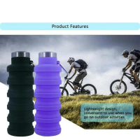 Portable Silicone Water Bottle Retractable Folding Coffee Bottle Cups Foldable Water Silicone Sport 